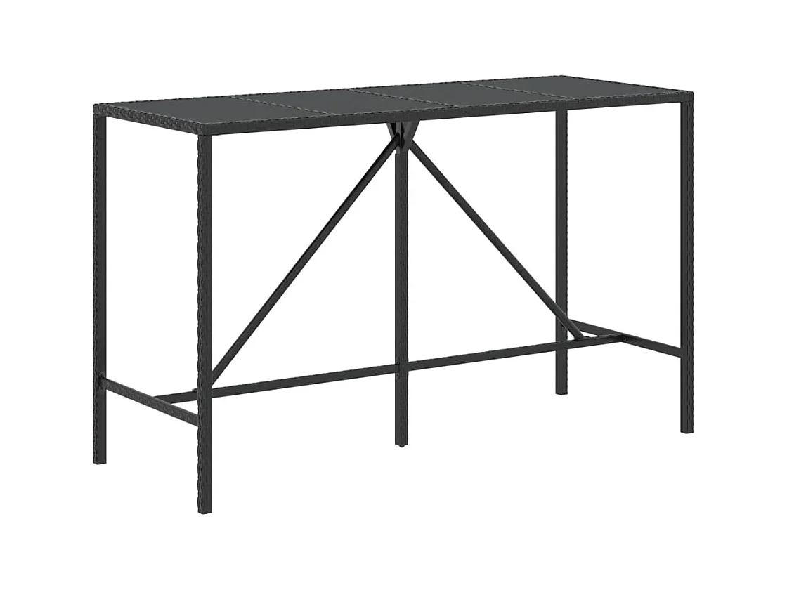 Suisun City  Ensemble de bar de jardin 9 pcs avec coussins noir poly rotin