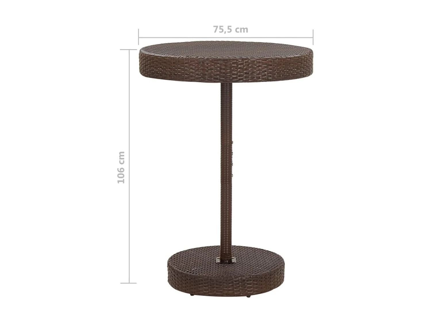 San Ferdinando di Puglia  Ensemble bar de jardin 5 pcs et coussins Résine tressée Marron