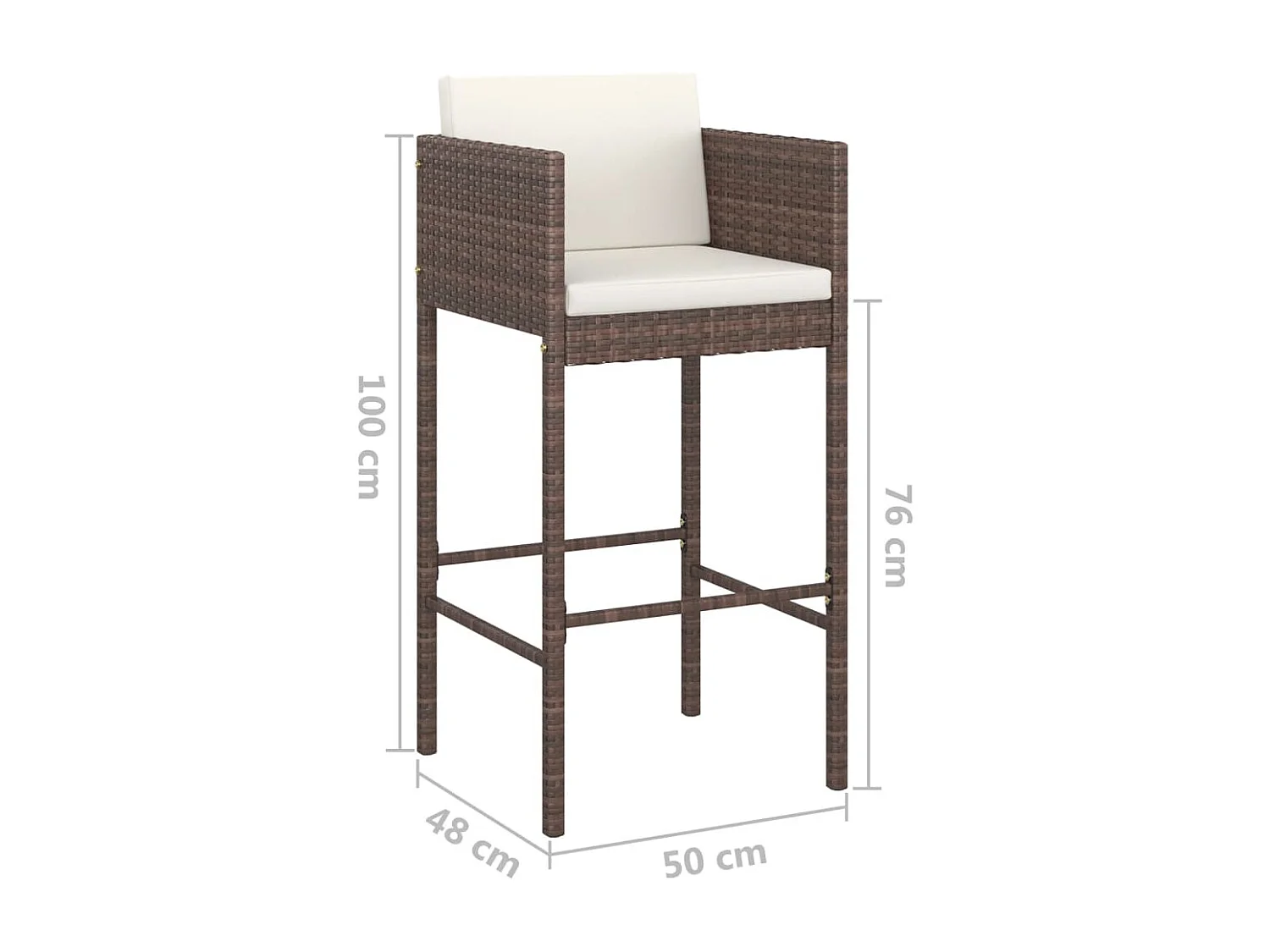 Settimio  Ensemble de bar de jardin 7pcs coussins Résine tressée Marron