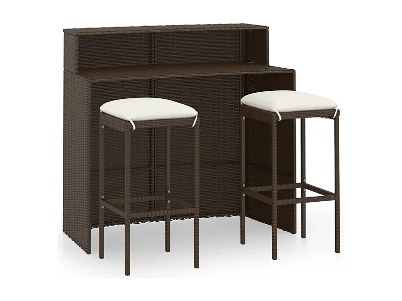 Ballydesmond  3-delige Tuinbarset met kussens bruin