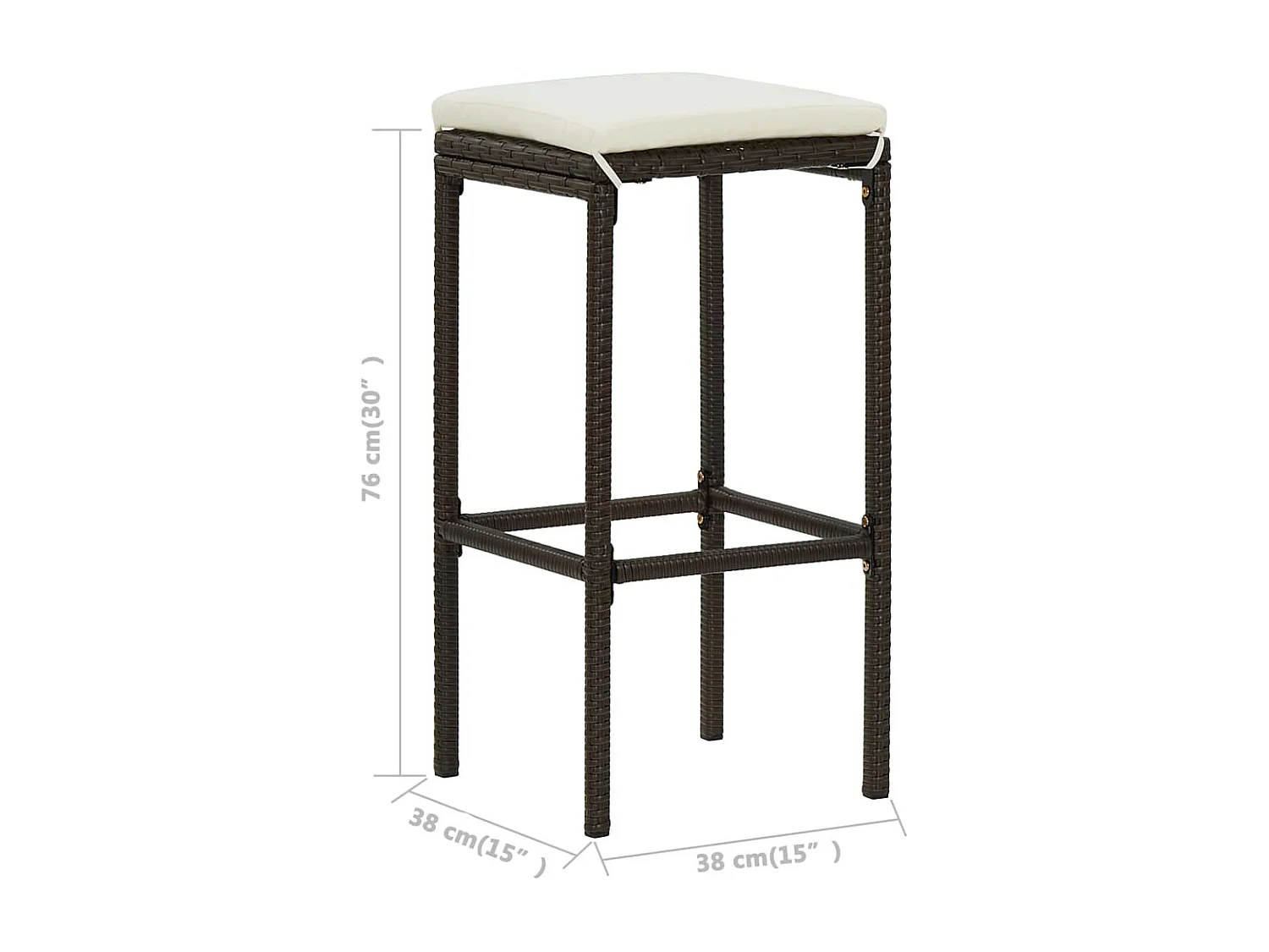 Ballydesmond  Ensemble de bar de jardin avec coussins 3 pcs Marron