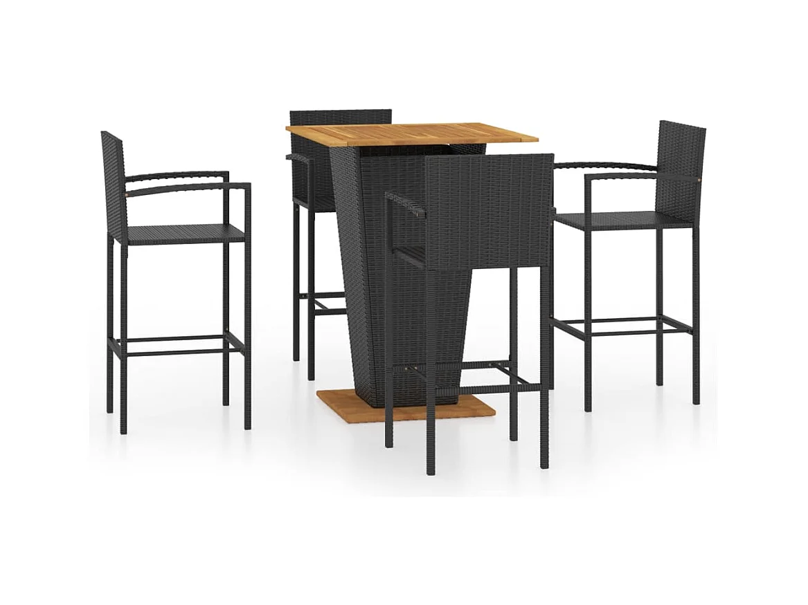 Alan  Ensemble de bar de jardin 5 pcs Noir