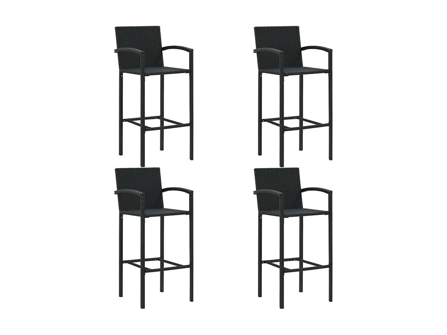 Alan  Conjunto de bar para jardín 5 piezas negro