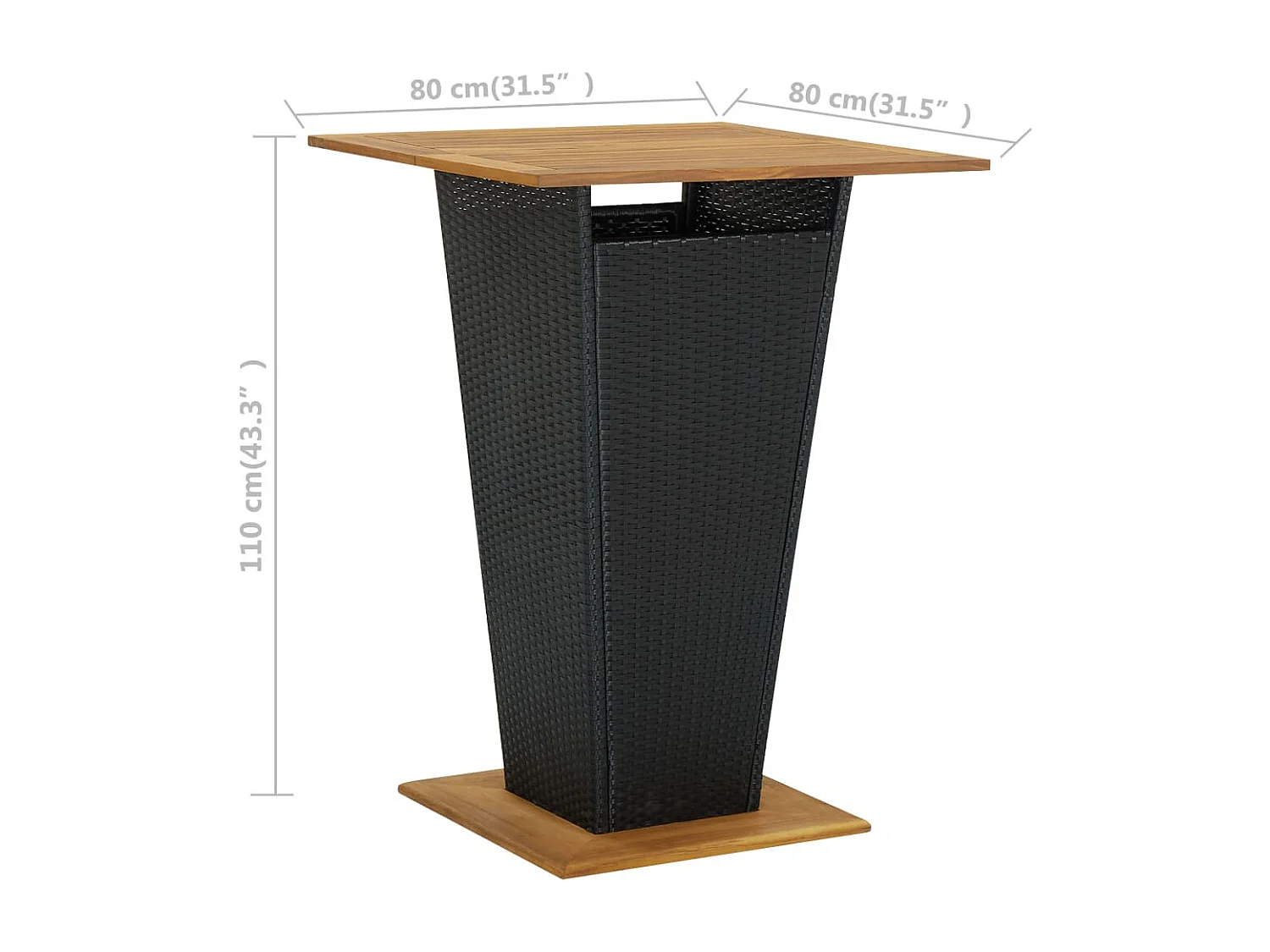 Alan  Conjunto de bar para jardín 5 piezas negro