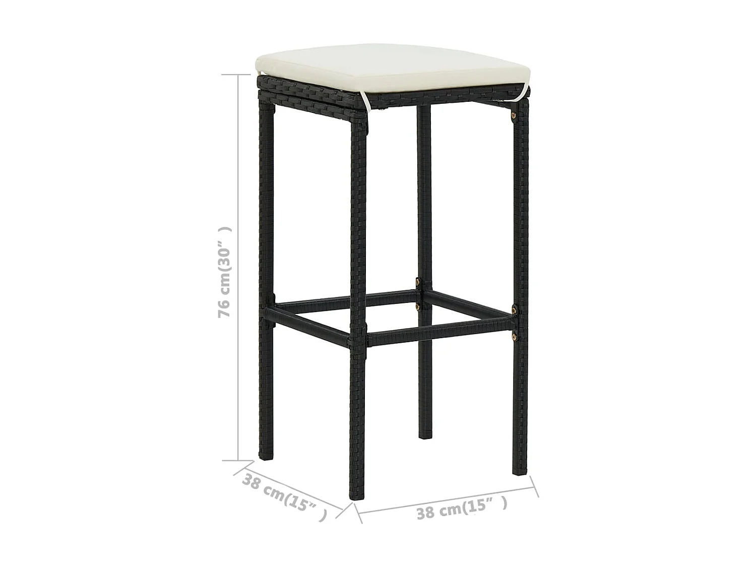 Ballydesmond  Ensemble de bar de jardin avec coussins 5 pcs Noir