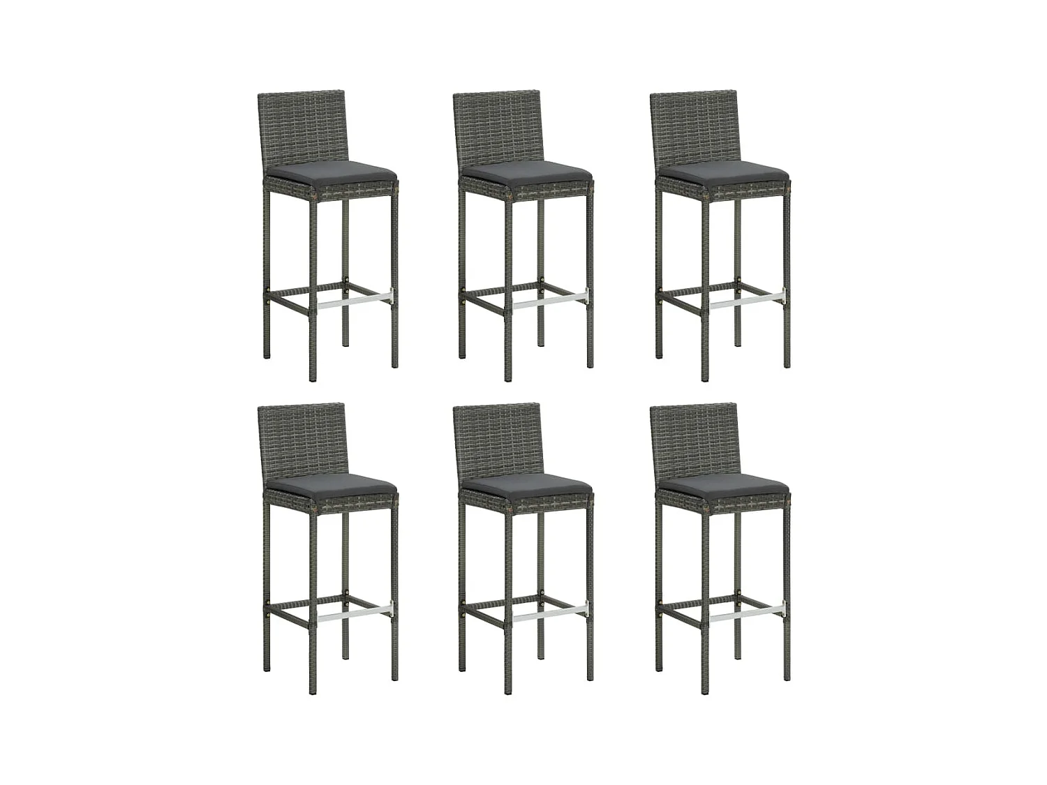 Elk City  Ensemble de bar d'extérieur 7 pcs coussins anthracite Rotin