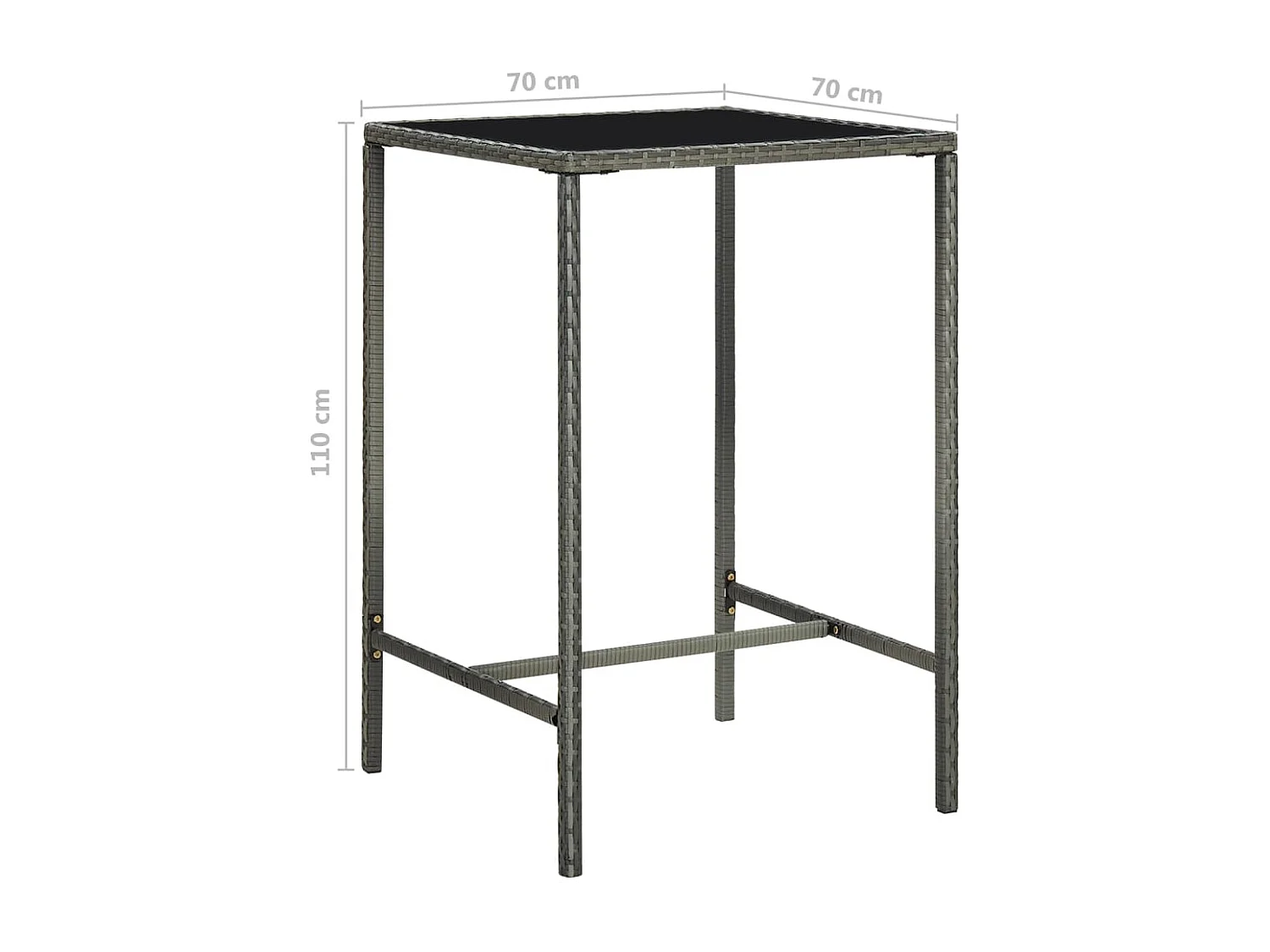 Settimio  Ensemble de bar de jardin 5 pcs et coussins Résine tressée Gris