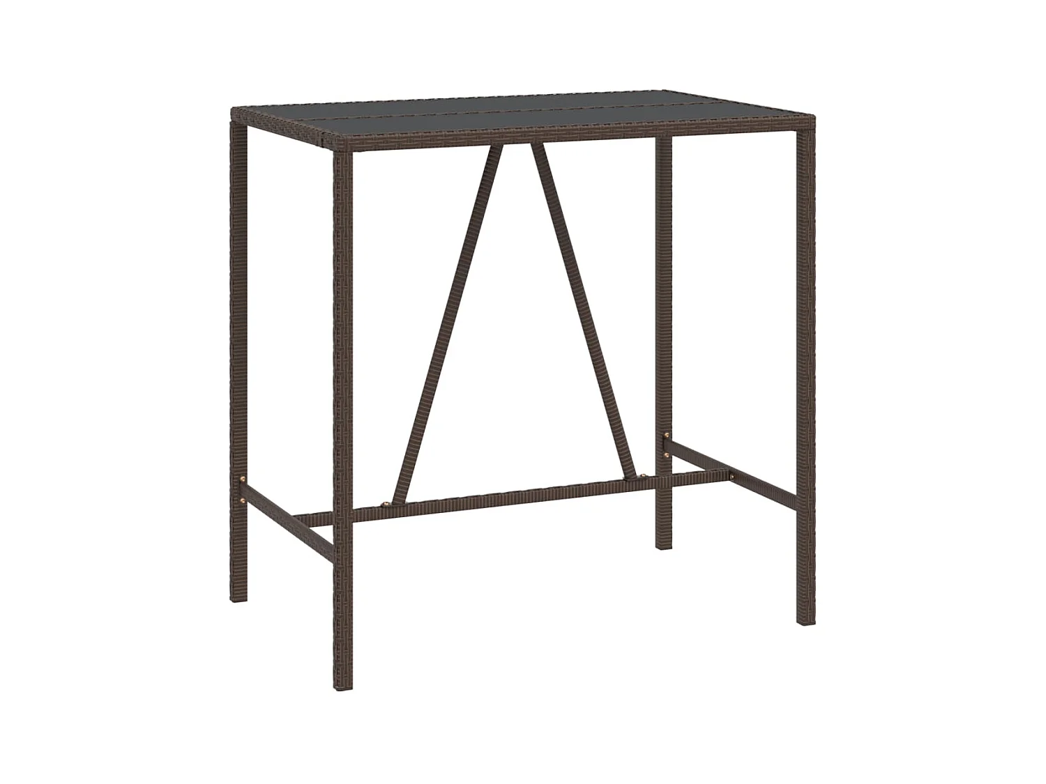 Virrat  Ensemble de bar de jardin avec coussins 7 pcs marron poly rotin