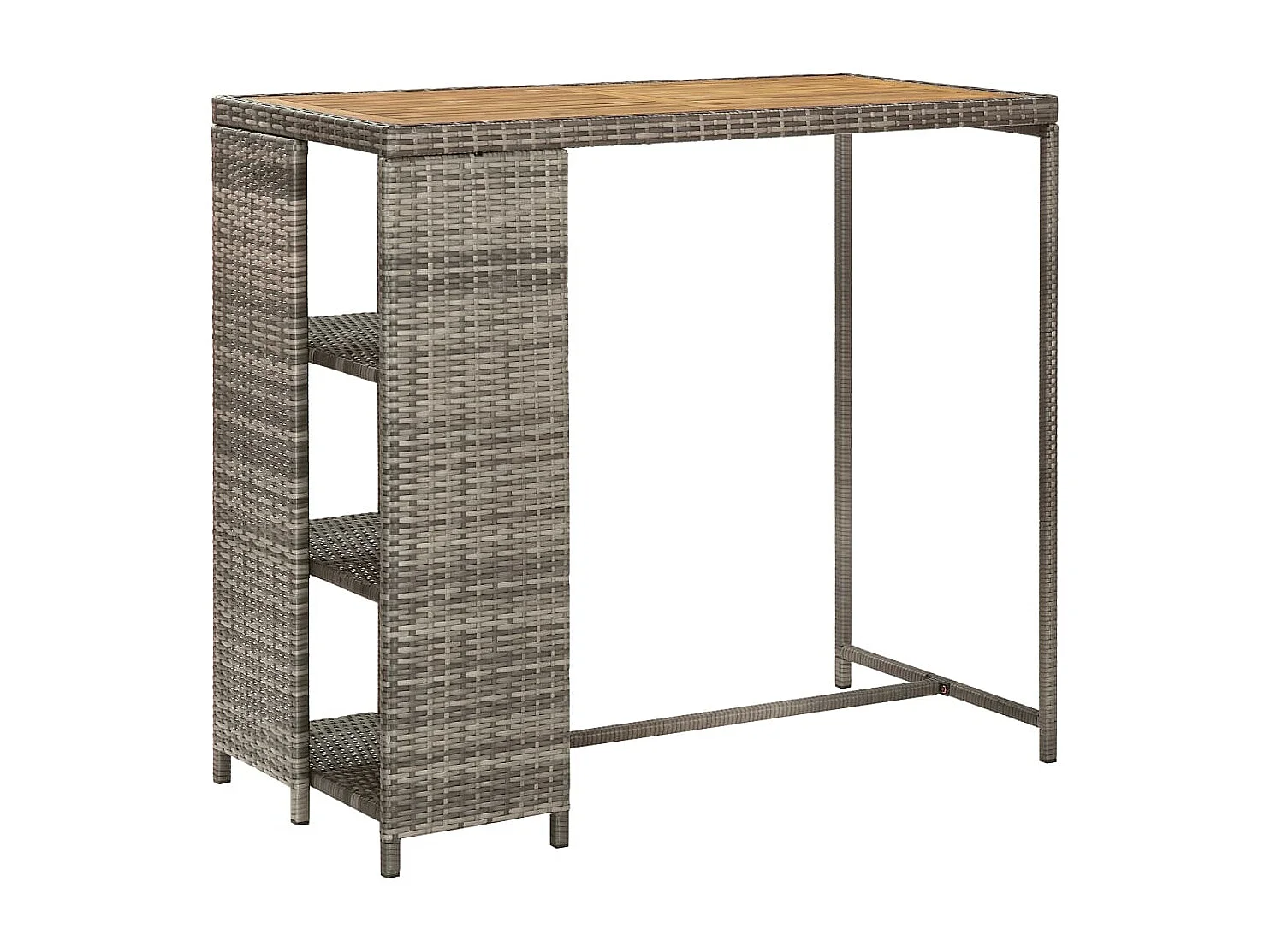 Kella  Ensemble de bar de jardin 5 pcs avec coussins gris poly rotin