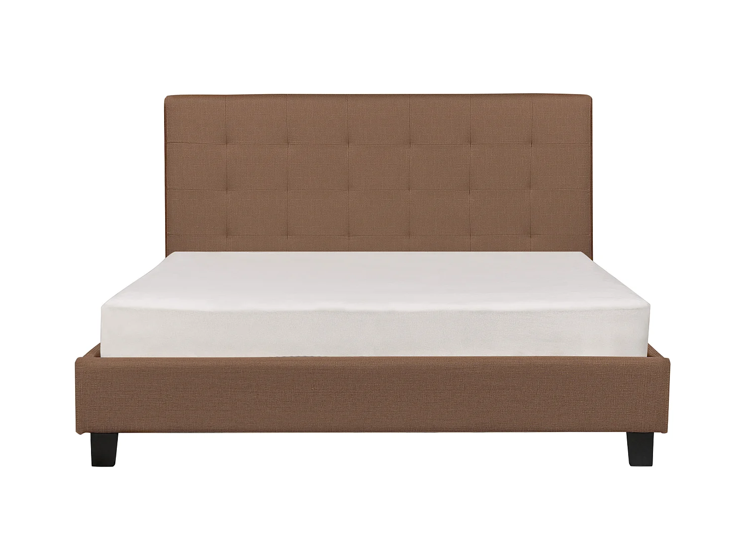 Lit double en tissu marron 160 x 200 cm LA ROCHELLE