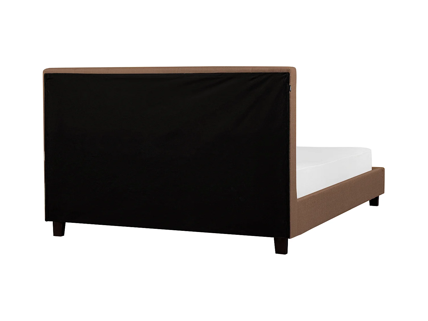 Lit double en tissu marron 160 x 200 cm LA ROCHELLE