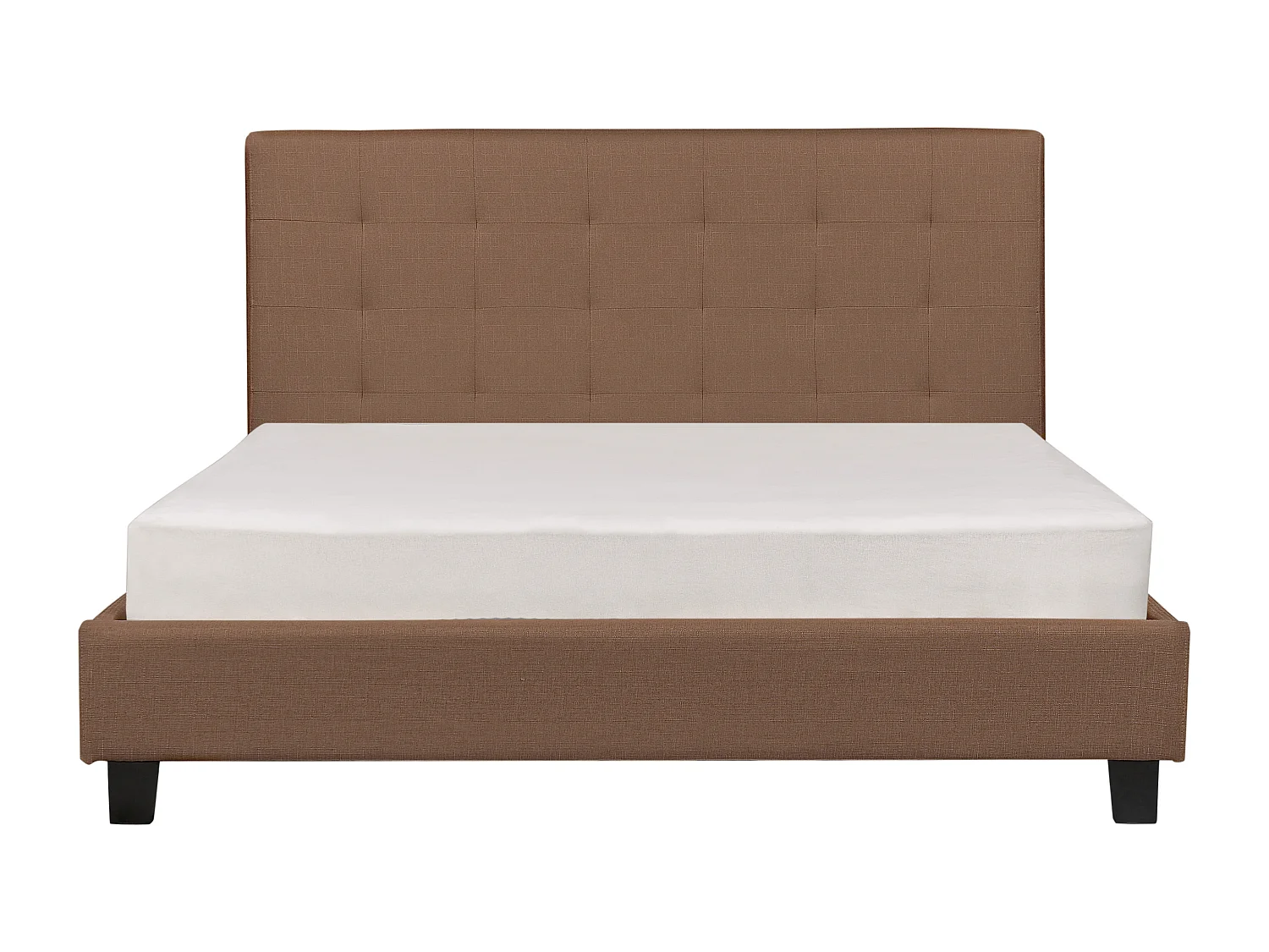 Lit double en tissu marron 160 x 200 cm LA ROCHELLE