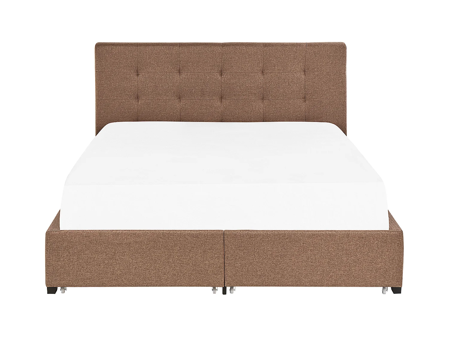 Polsterbett braun 180 x 200 cm mit Bettkasten modernes Bettgestell La Rochelle