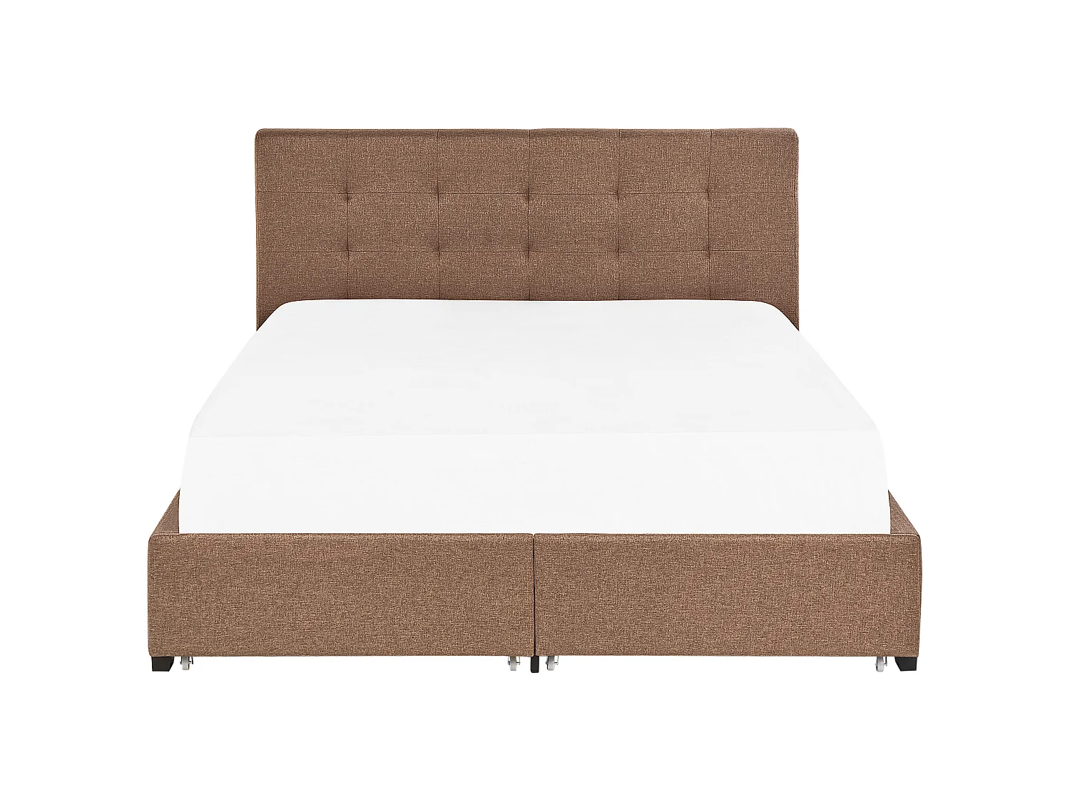 Bed with Storage Drawers LA ROCHELLE Fabric Brown 180 x 200 cm (EU Super King)