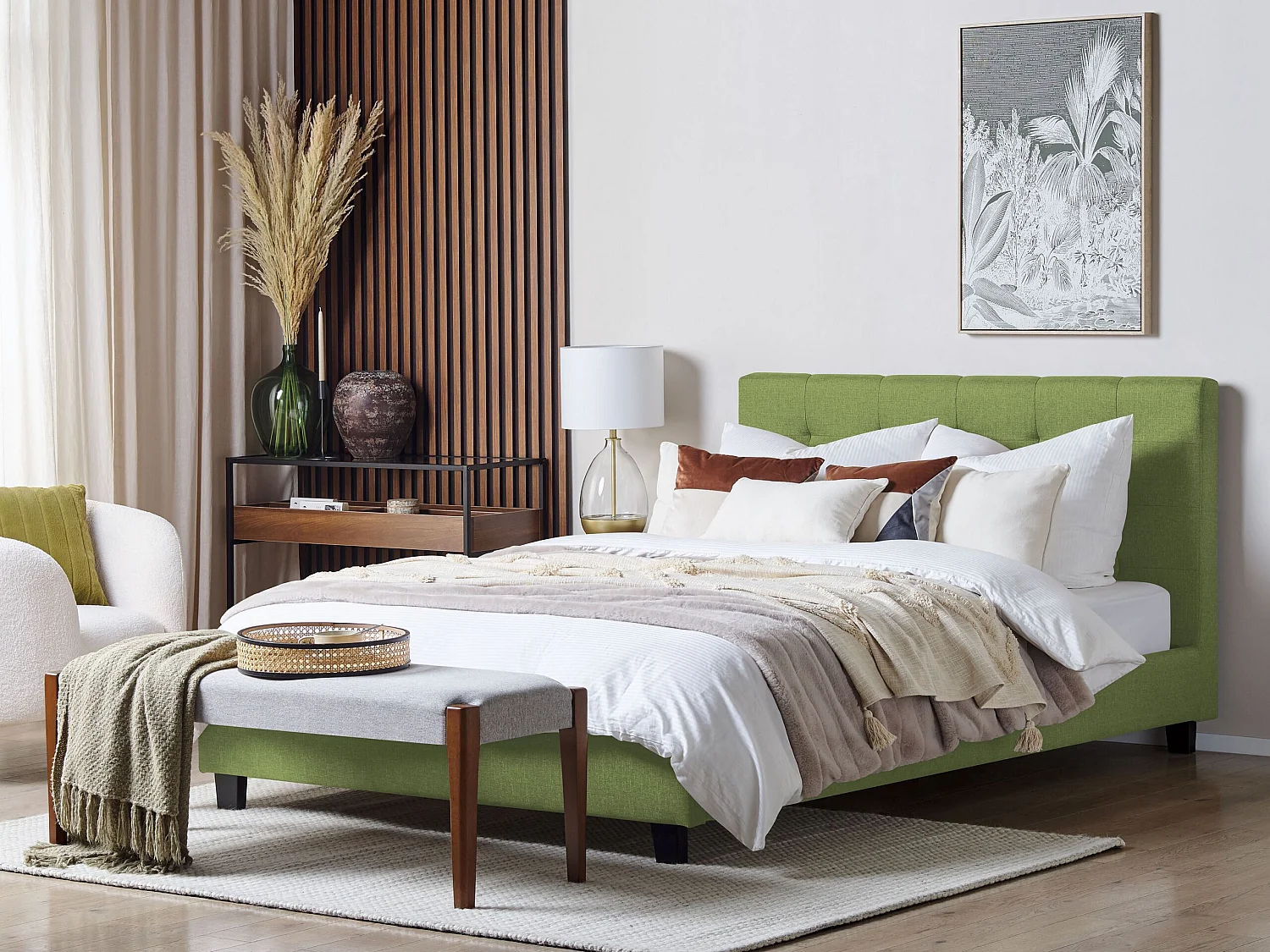 Bed Stof LA ROCHELLE 180 x 200 cm Groen