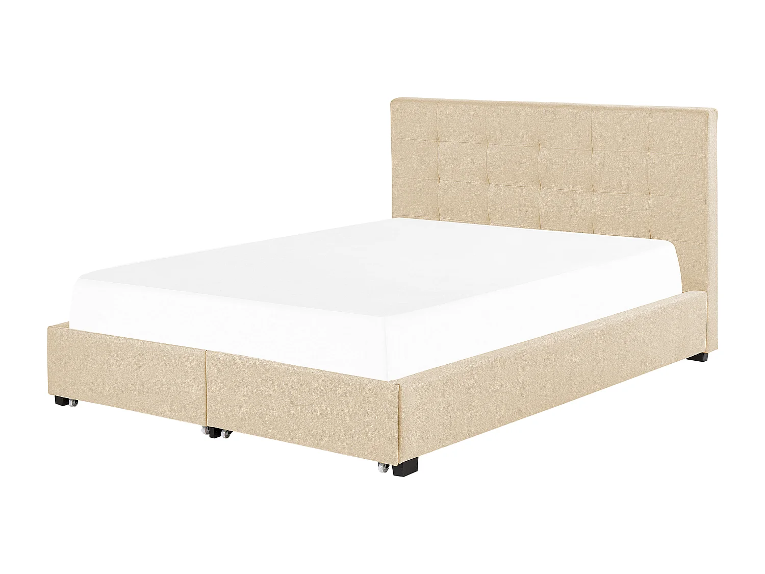 Bed met opbergruimte fluweel beige 180 x 200 cm LA ROCHELLE