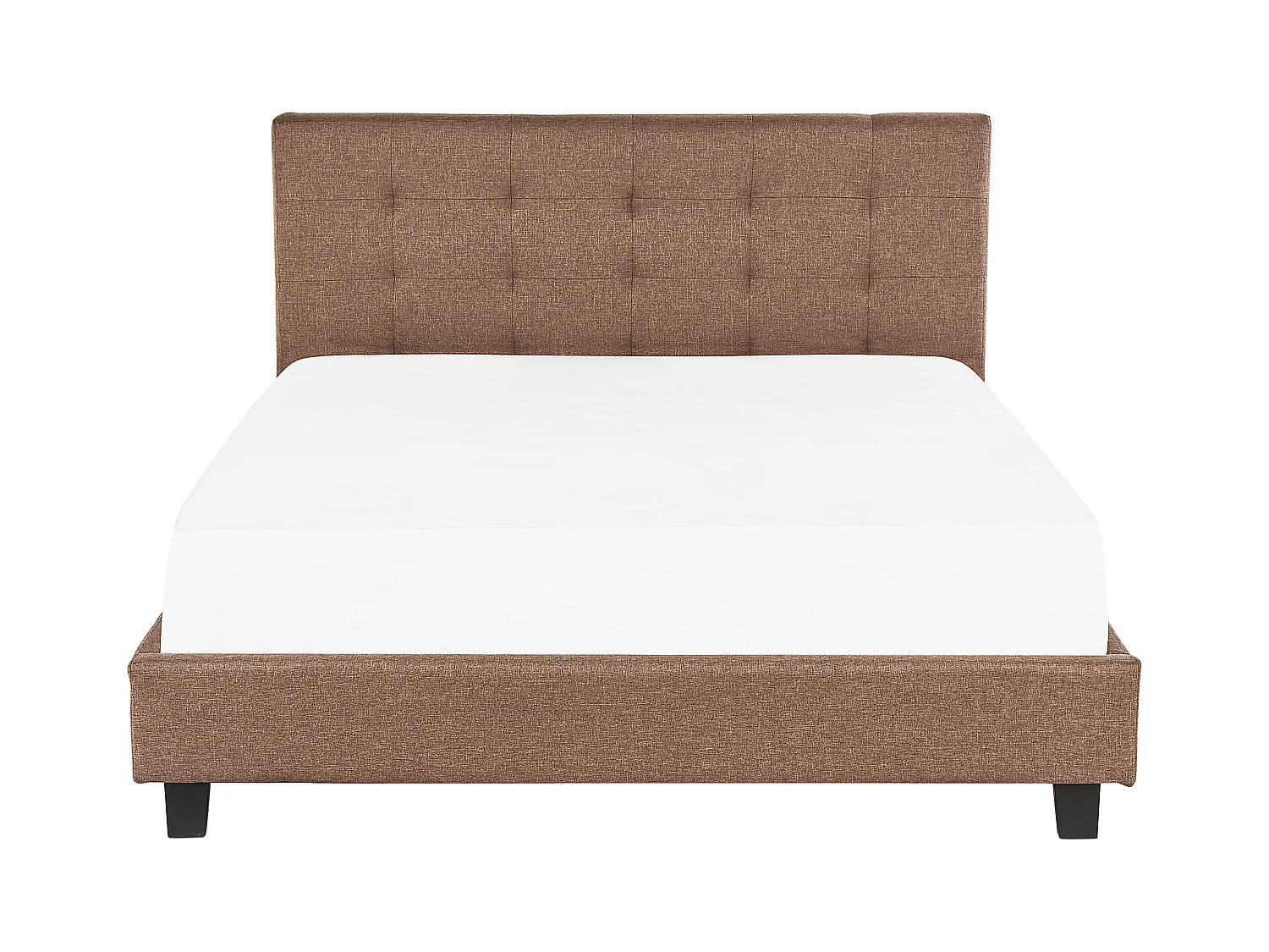 Bett Polsterbezug in Braun mit Lattenrost 180 x 200 cm La Rochelle