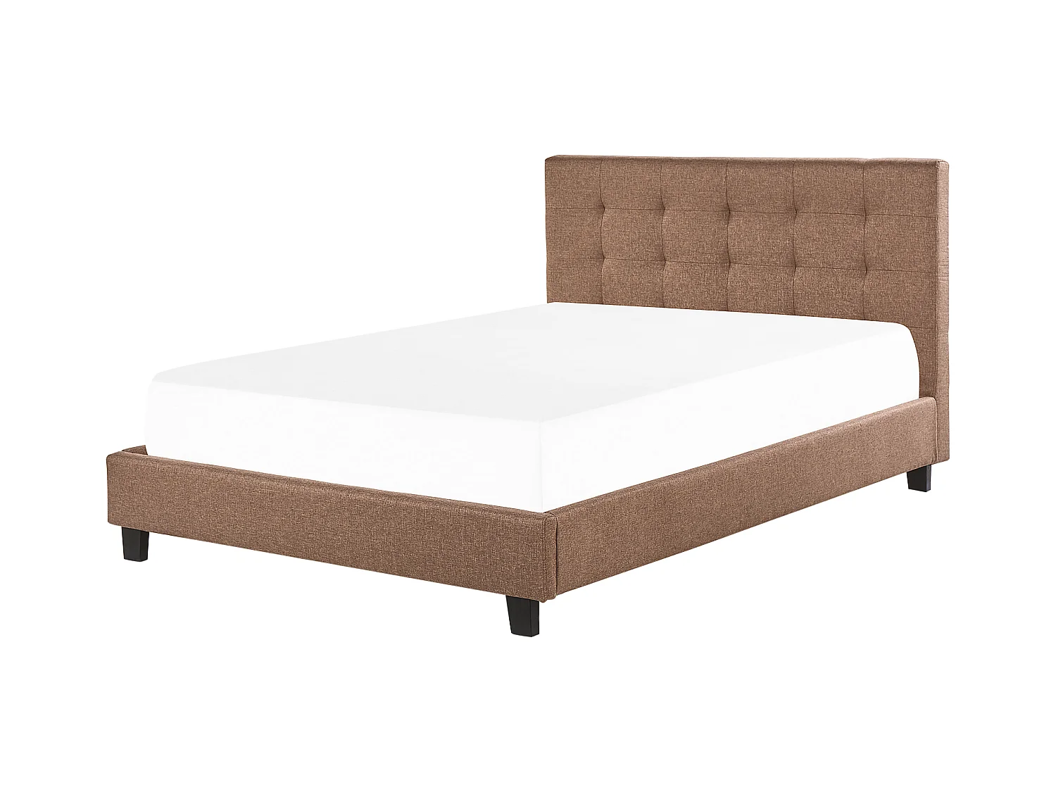 Bett Polsterbezug in Braun mit Lattenrost 180 x 200 cm La Rochelle