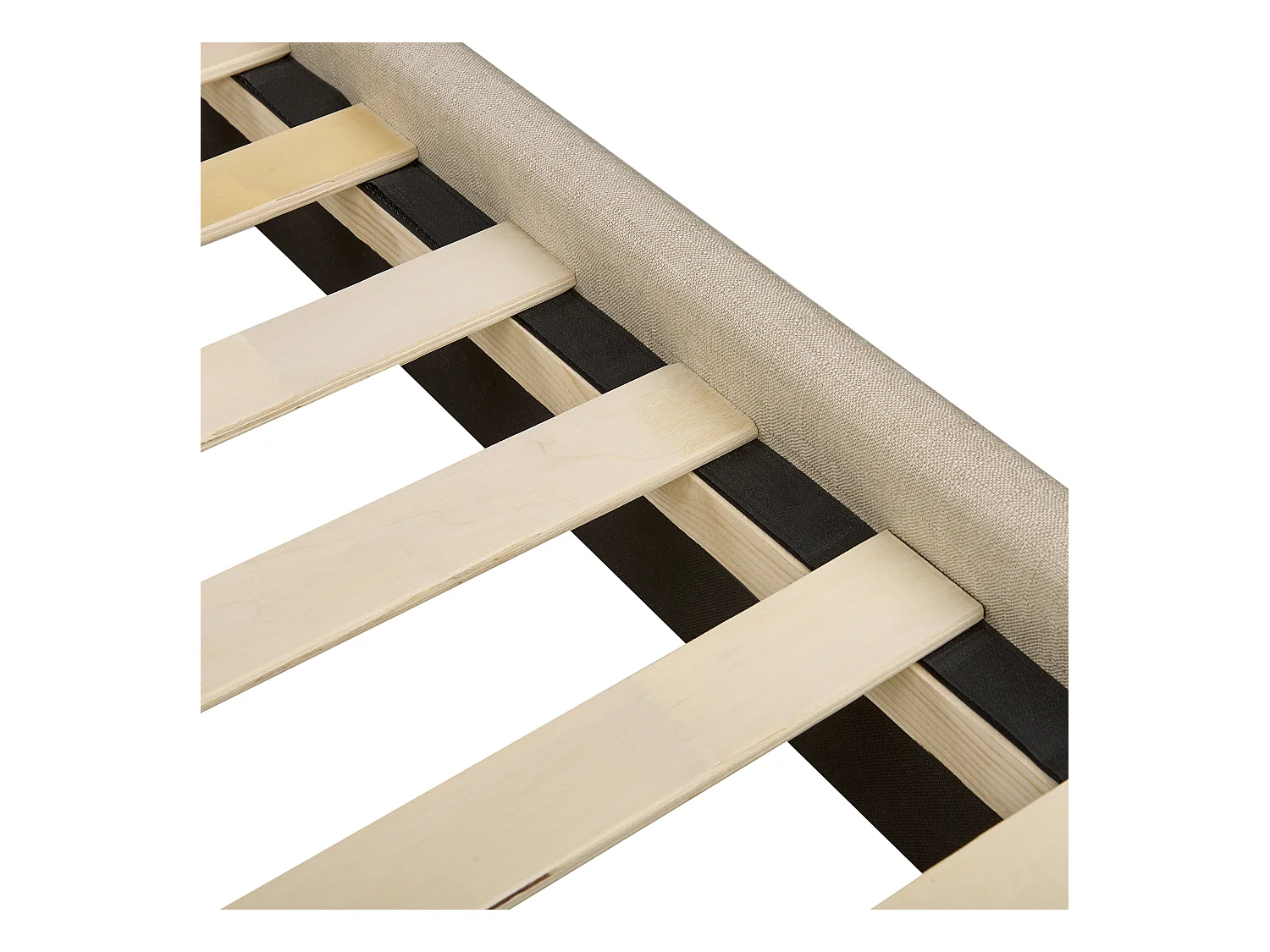 Lit avec tiroirs de rangement Tissu LA ROCHELLE 160 x 200 cm Beige