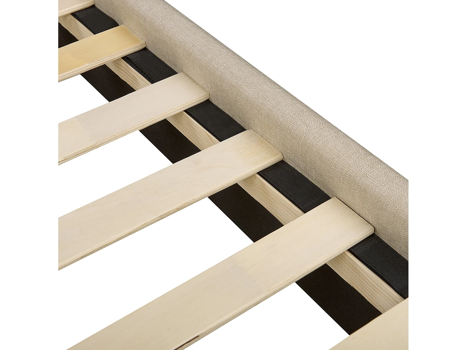 Lit avec tiroirs de rangement Tissu LA ROCHELLE 160 x 200 cm Beige