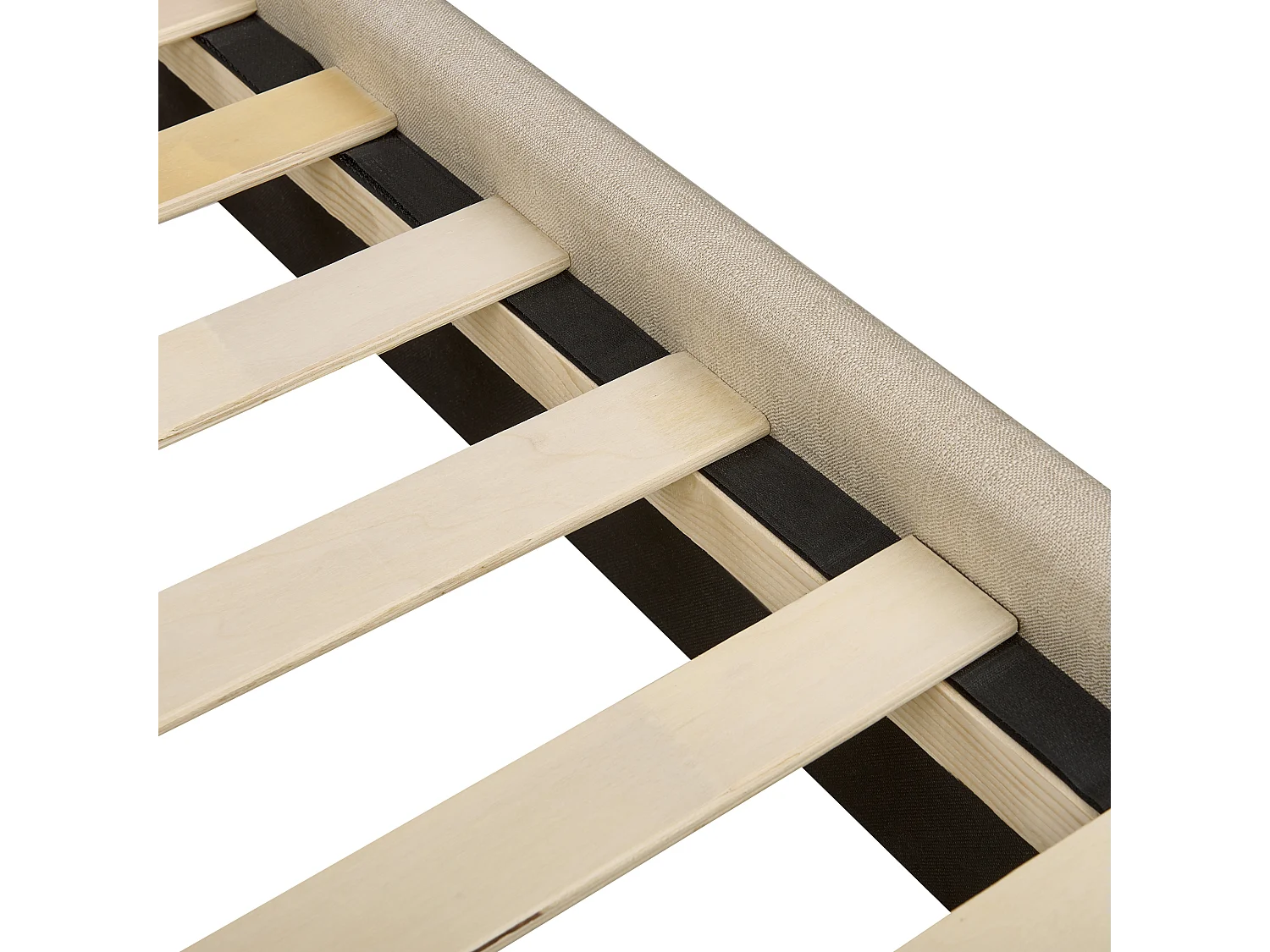 Lit avec tiroirs de rangement Tissu LA ROCHELLE 160 x 200 cm Beige