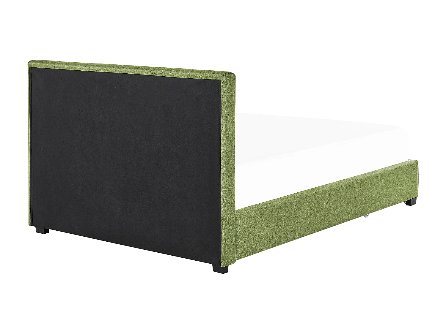Lit avec tiroirs de rangement Tissu LA ROCHELLE 140 x 200 cm Vert