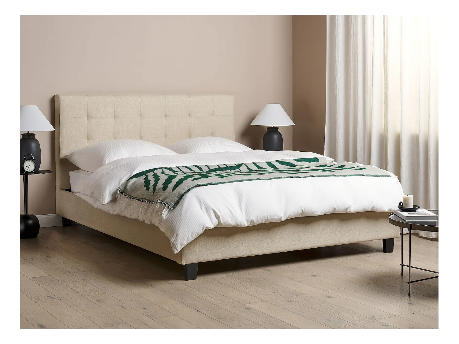 Bed Stof LA ROCHELLE 160 x 200 cm Beige