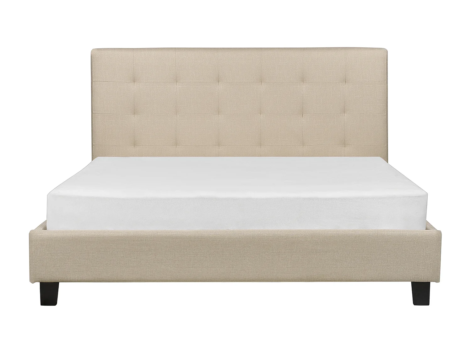 Lit avec sommier Tissu LA ROCHELLE 160 x 200 cm Beige