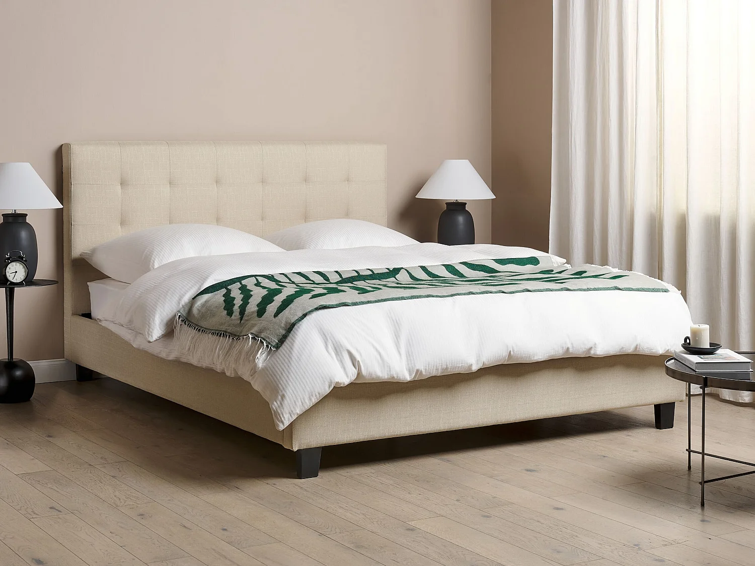 Bed Stof LA ROCHELLE 160 x 200 cm Beige