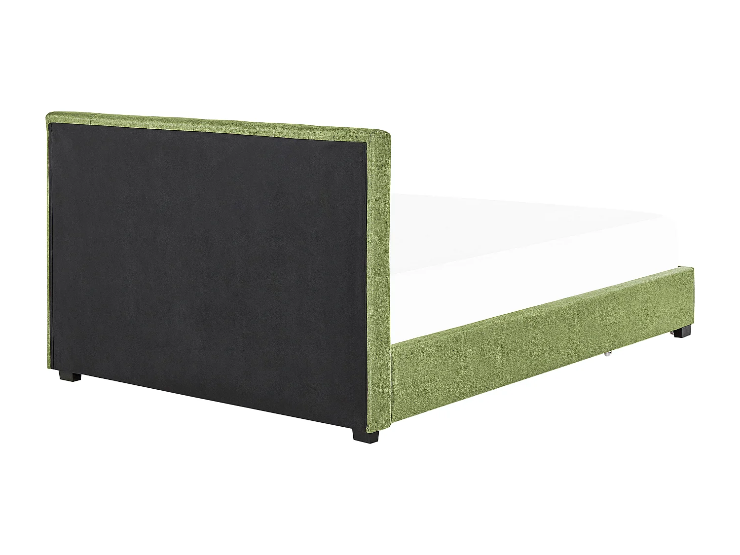 Lit avec tiroirs de rangement Tissu LA ROCHELLE 180 x 200 cm Vert