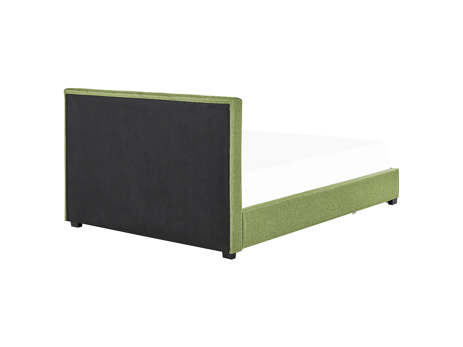 Lit avec tiroirs de rangement Tissu LA ROCHELLE 180 x 200 cm Vert