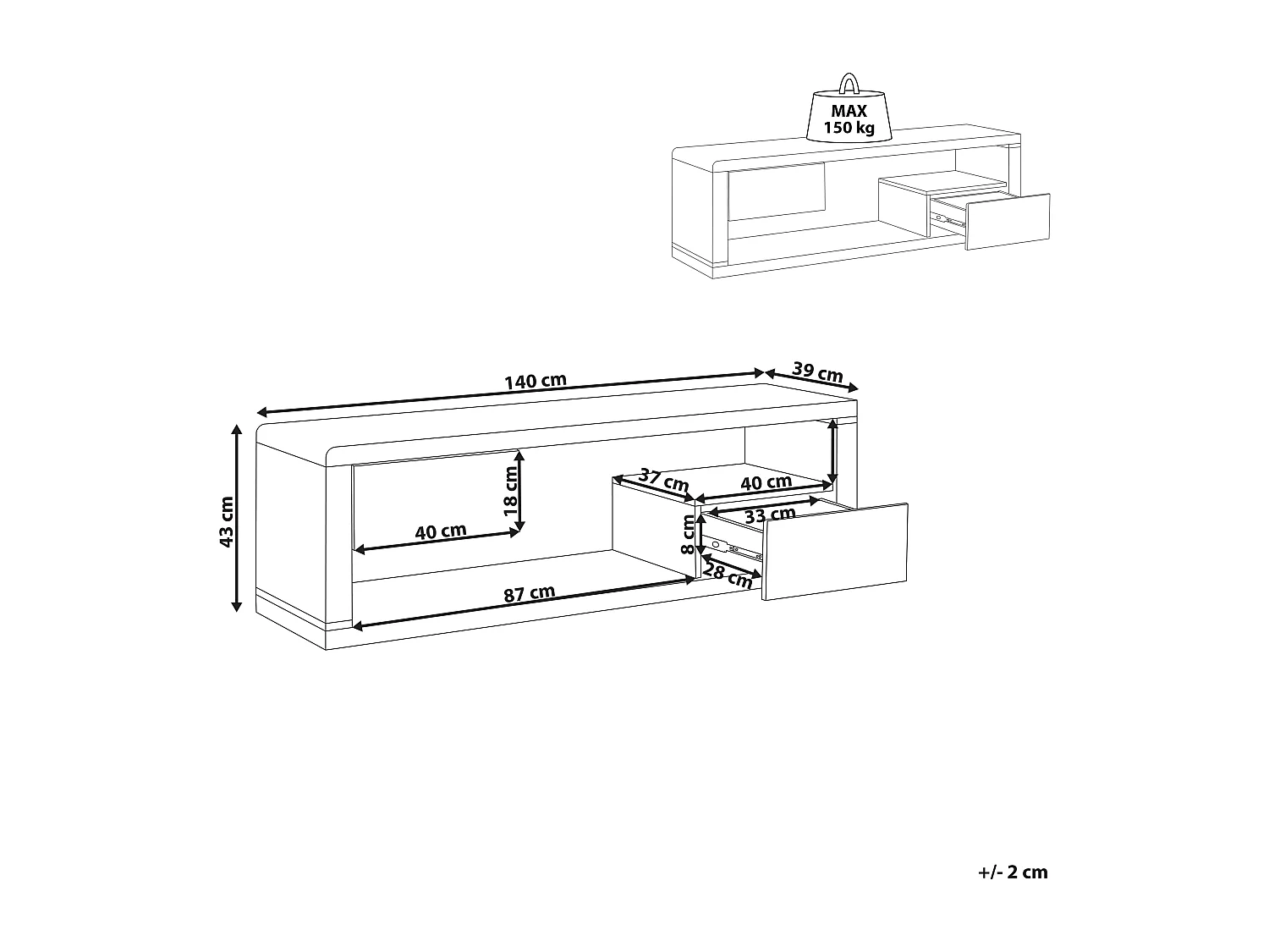 Meuble TV SPOKAN Blanc