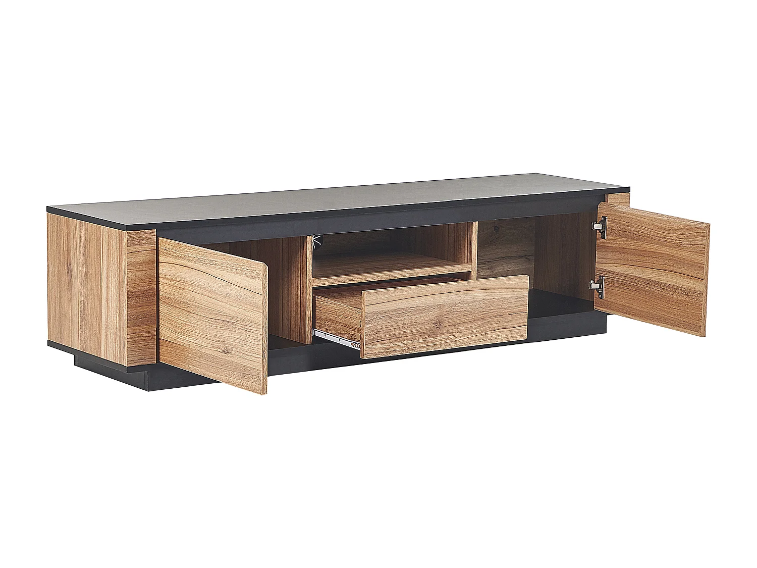 Meuble TV BILLINGS Marron/noir