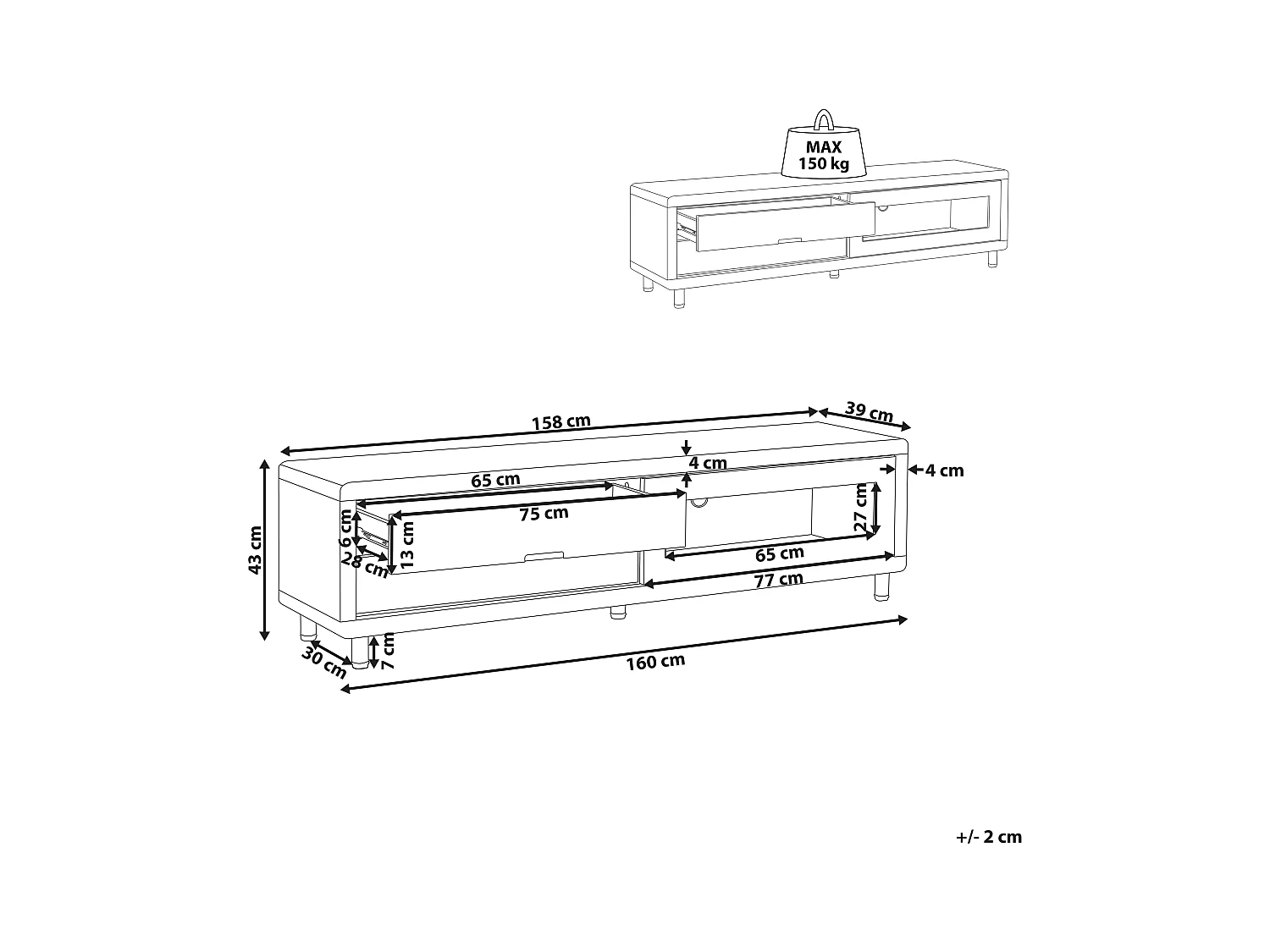 Szafka RTV PEMBORKE Biały