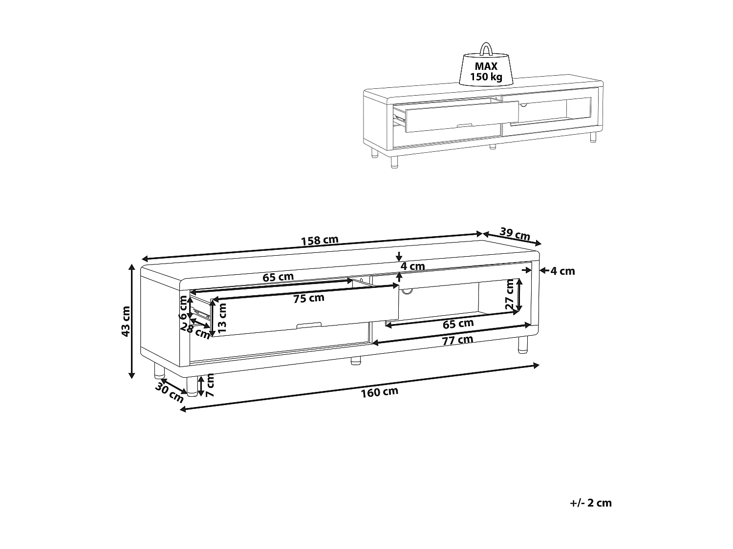 TV-meubel PEMBORKE Wit