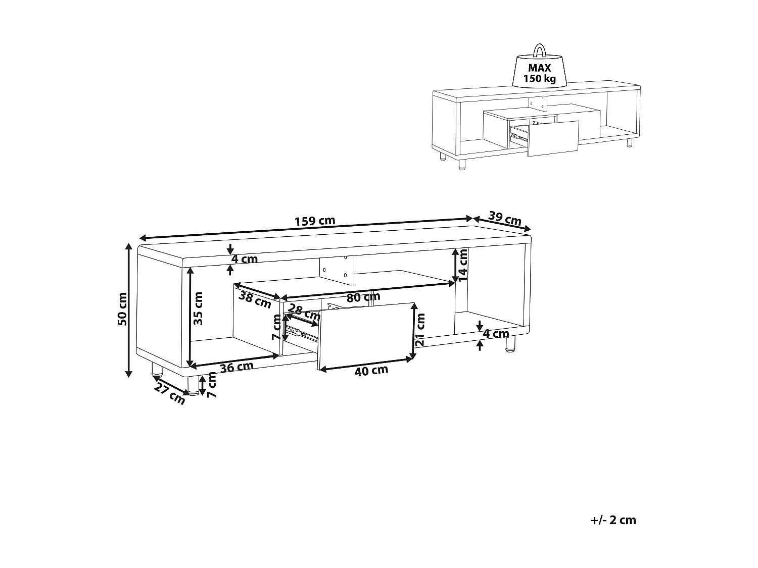 Meuble TV KNOX Blanc