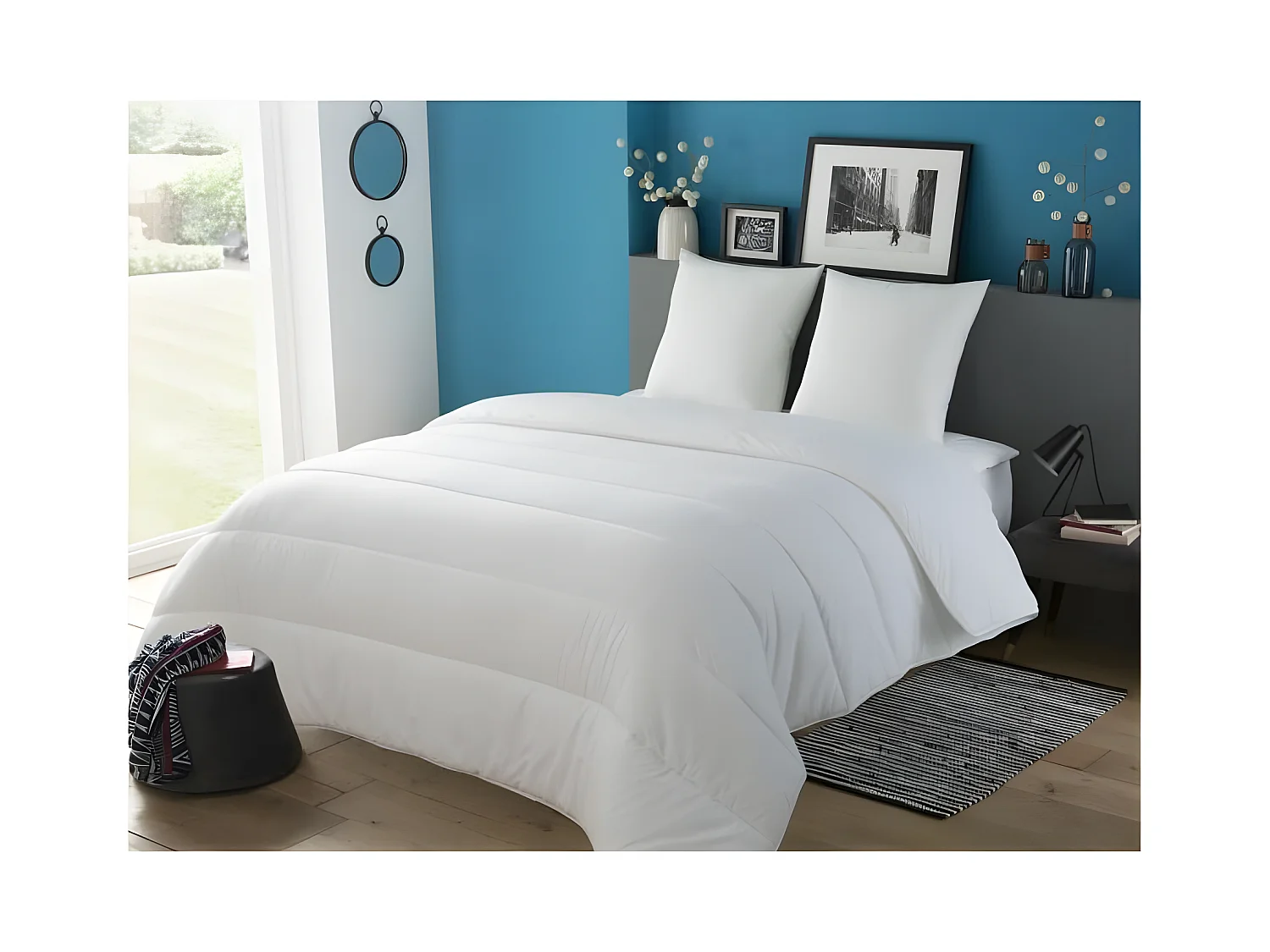 Set van 2 kussens Tentation 60x60 cm - Vulling 100% Polyester - Wit