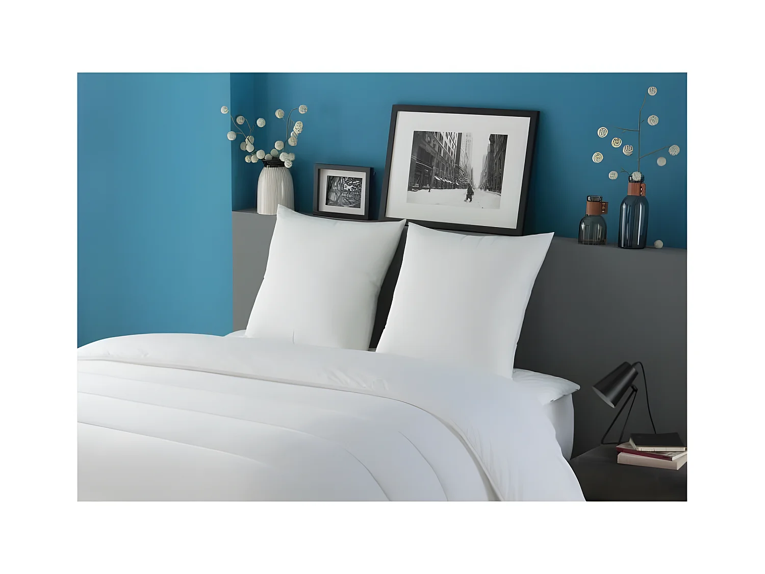 Set van 2 kussens Tentation 60x60 cm - Vulling 100% Polyester - Wit