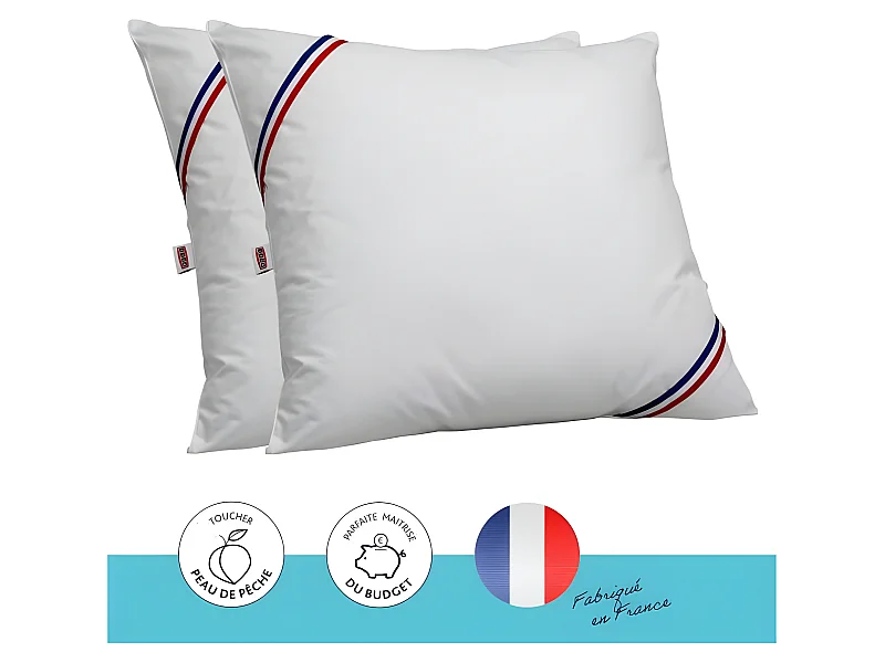 Set van 2 kussens Tentation 60x60 cm - Vulling 100% Polyester - Wit