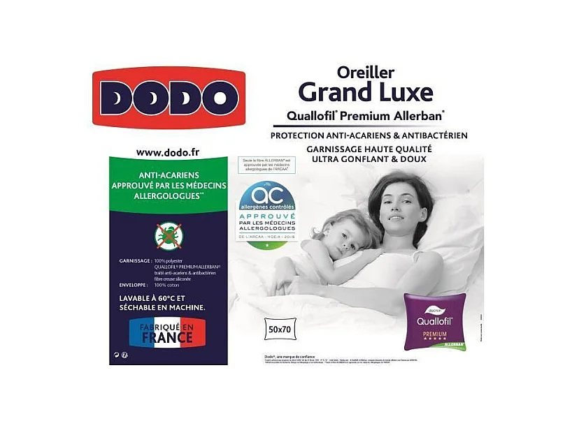 Cuscino Grand Luxe Quallofil Allerban 50x70cm