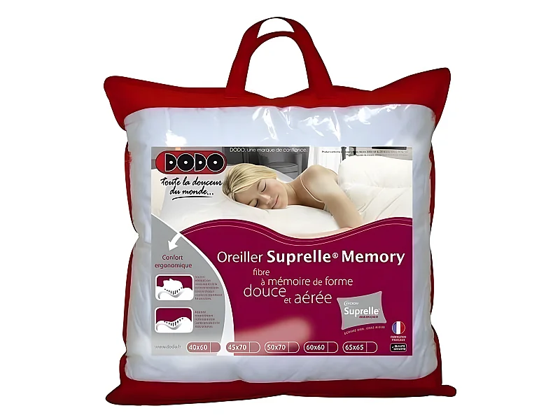 DODO Oreiller a memoire de forme SUPRELLE MEMORY 65x65cm
