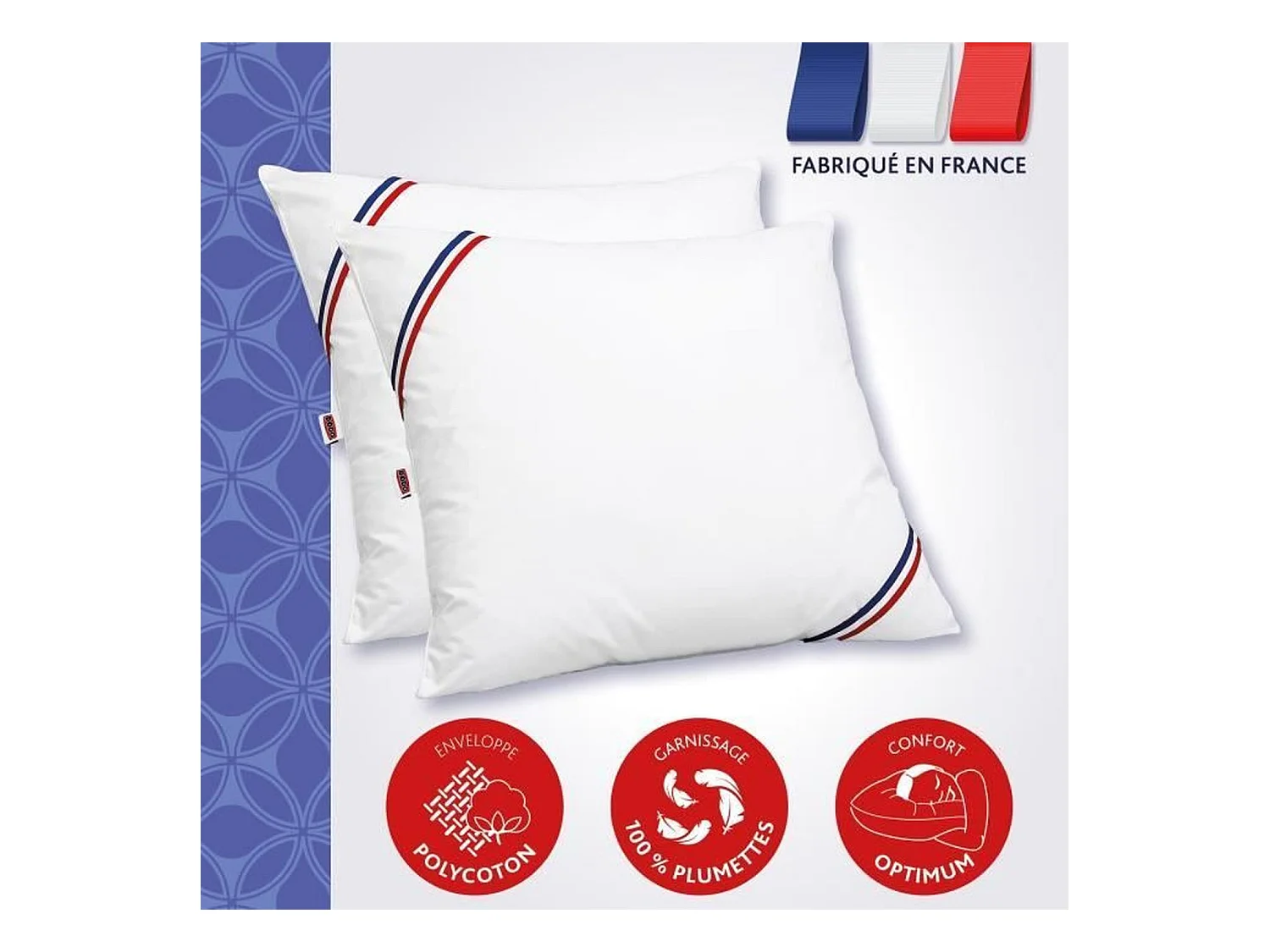 2 Almohadas Plumettes MERIBEL 60 x 60 cm