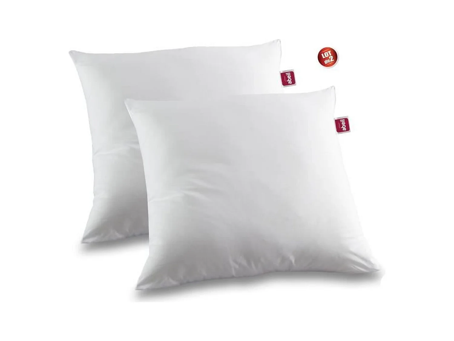 Set van 2 anti-allergene kussens 60 x 60 cm 100% katoen behandeld met biologisch - Abeil