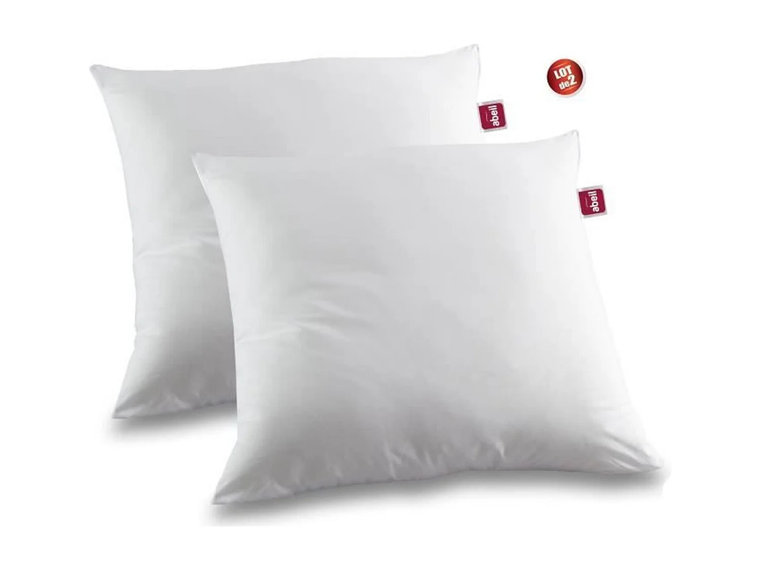 Lot de 2 oreillers anti-acariens - 60 x 60 cm - 100% coton traite Bio - ABEIL