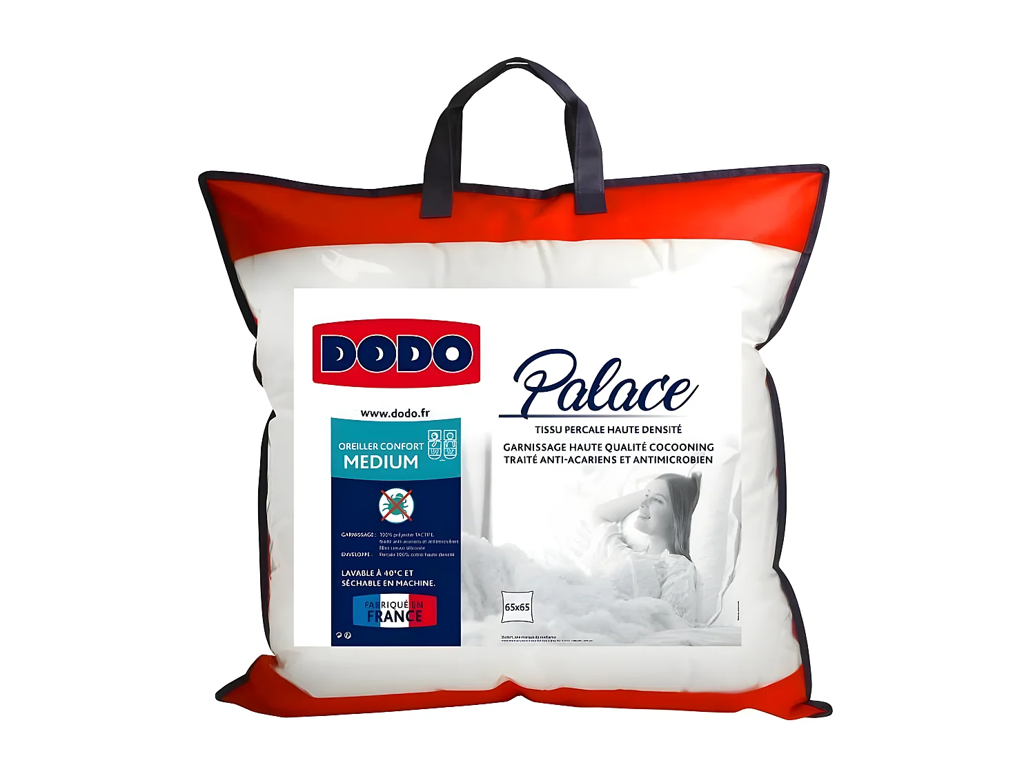 DODO Oreiller Percale Anti-Acariens PALACE - 65 x 65 cm