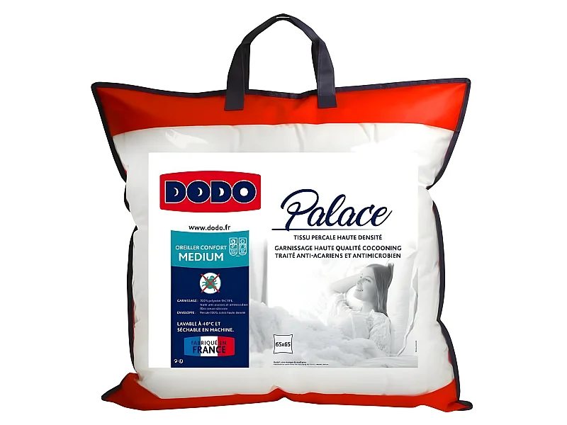 DODO Oreiller Percale Anti-Acariens PALACE - 65 x 65 cm