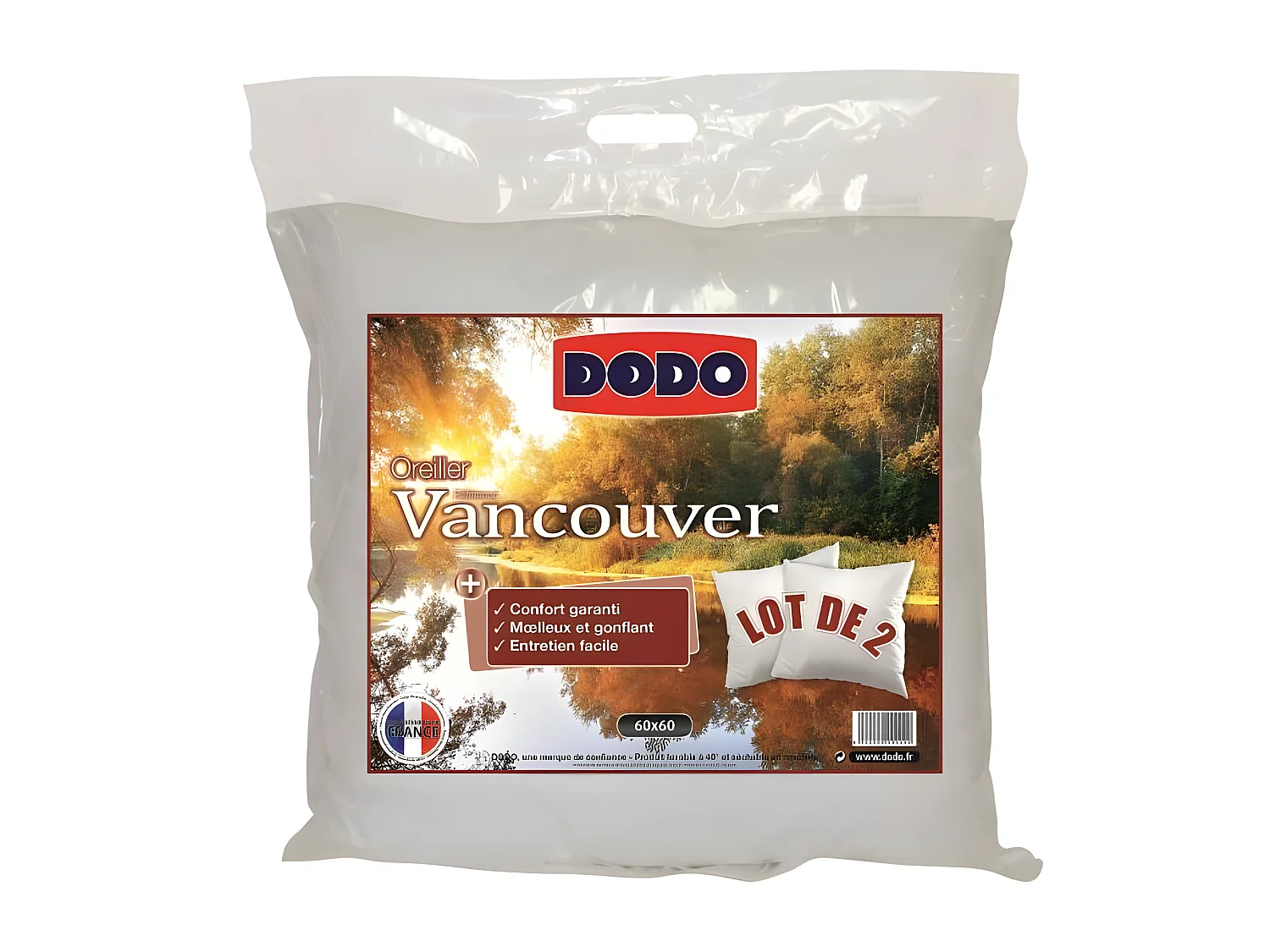 DODO Lot de 2 Oreillers VANCOUVER 60x60cm