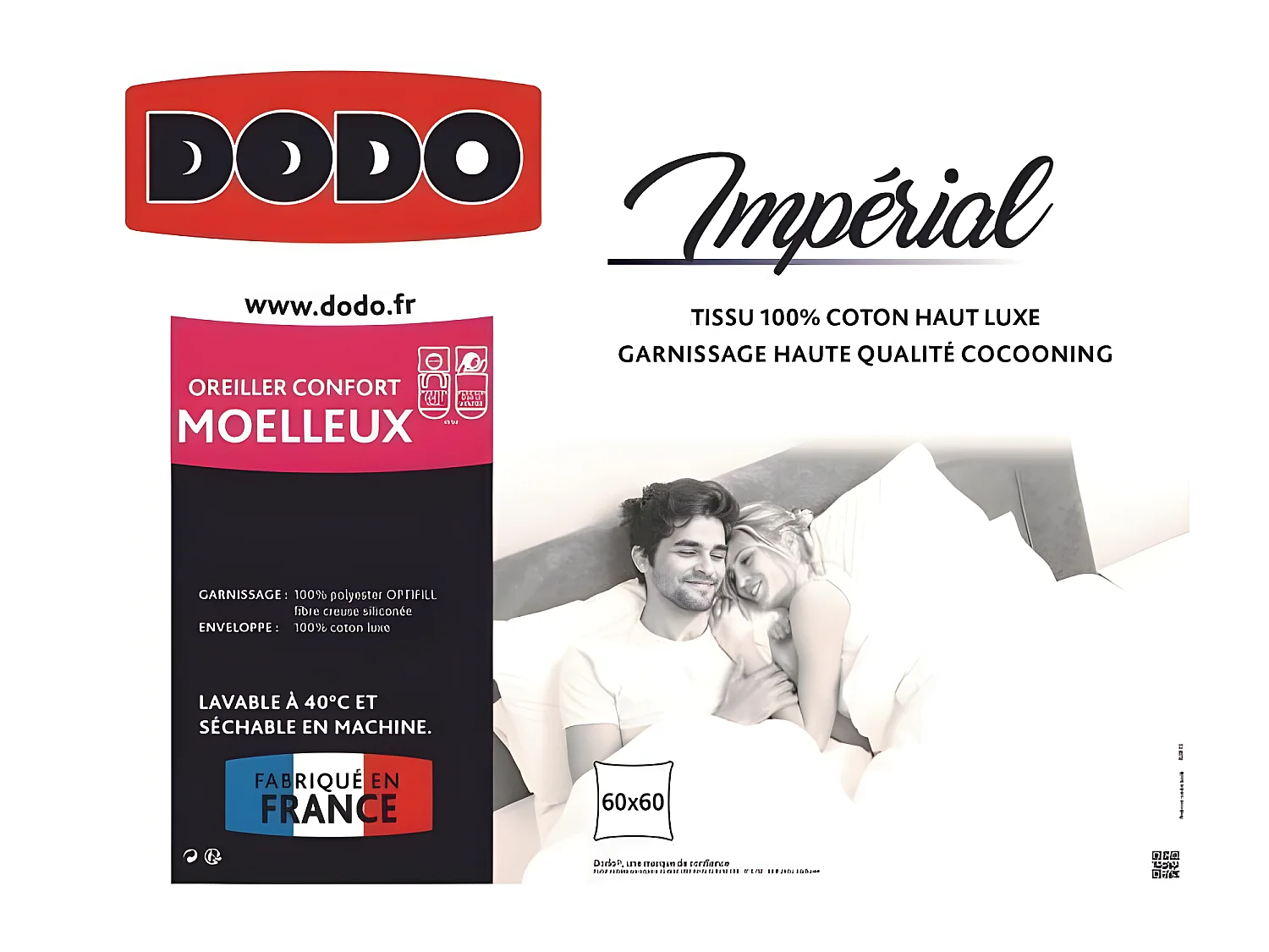 Weiches Kissen Imperial DODO - 60 x 60 cm - Weiß