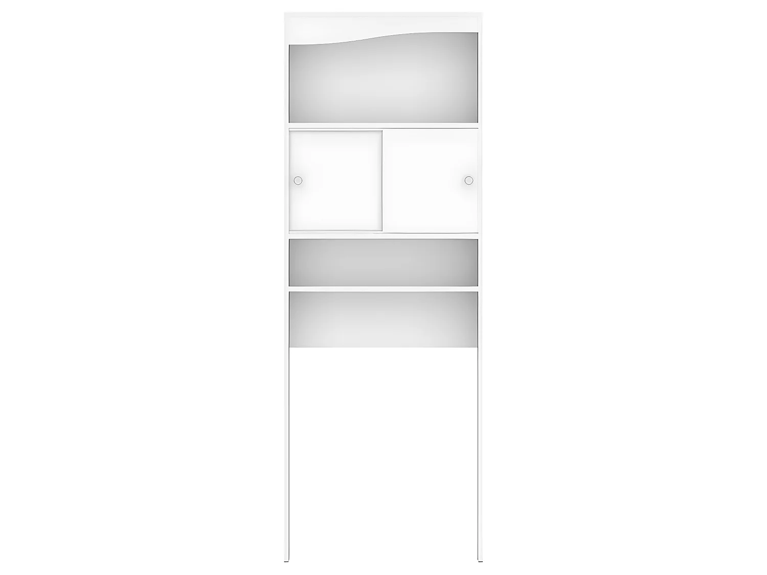 Meuble wc WAVE Blanc et Chêne naturel 64 X 177