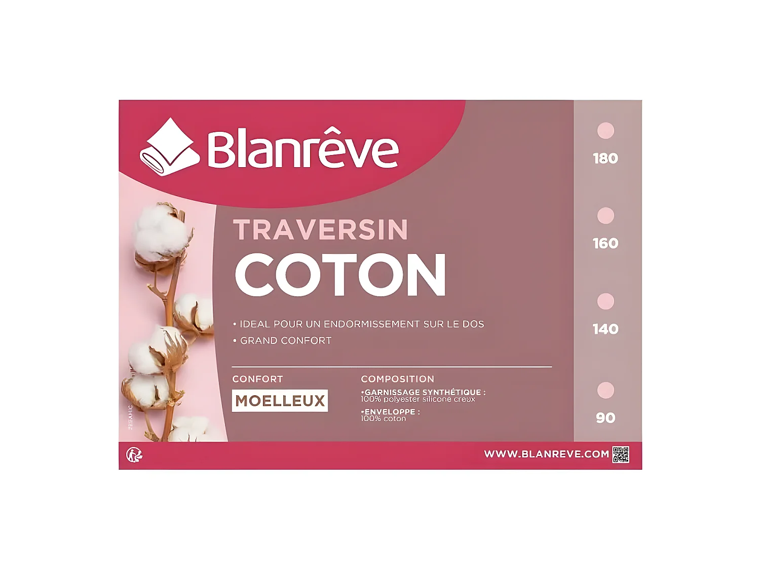 Baumwollkissen 160 cm Weiß Bequem und flauschig